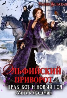 Обложка книги Эльфийский приворот, драк-кот и Новый год. Зима в Академии